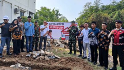 Dandim 0509/Kabupaten Bekasi Hadiri Peletakan Batu Pertama Pembangunan KDKMP Desa Sumbereja