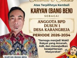 Dua Kali Dipercaya Warga! Bang Ben Kembali Duduki Kursi BPD Desa Karangreja