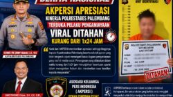 AKPERSI Apresiasi Kinerja Polrestabes Palembang, Terduga Pelaku Penganiayaan Viral Berhasil Ditahan Kurang dari 1×24 Jam