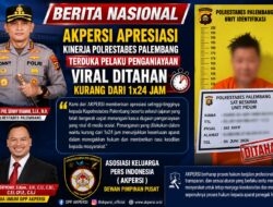 AKPERSI Apresiasi Kinerja Polrestabes Palembang, Terduga Pelaku Penganiayaan Viral Berhasil Ditahan Kurang dari 1×24 Jam