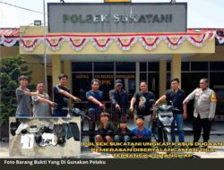 Tak Berkutik, Tiga Tersangka Pemerasan Bersenjata Tajam Diciduk Unit Reskrim Polsek Sukatani