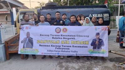 Tak Tinggal Diam, Karang Taruna Cikarang Selatan-Pebayuran Salurkan Air Bersih ke Sumberurip