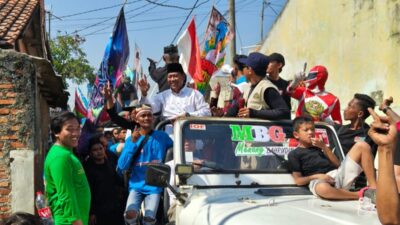 Dikawal Ribuan Simpatisan, Bahrudin Nomor Urut 1 Gelar Kampanye Keliling Desa Karangreja