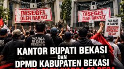 KANTOR BUPATI BEKASI DAN DPMD DISOROT WARGA 18 DESA