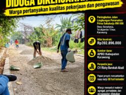 Anggaran Rp392,8 Juta, Proyek Jalan Prima Sukaharja Disorot: Masa Kerja 60 Hari, Diduga Rampung Sehari